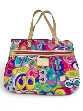 Coach Poppy Limited Edition Pop C Glam Tote Shoulder Bag